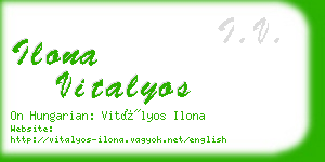 ilona vitalyos business card